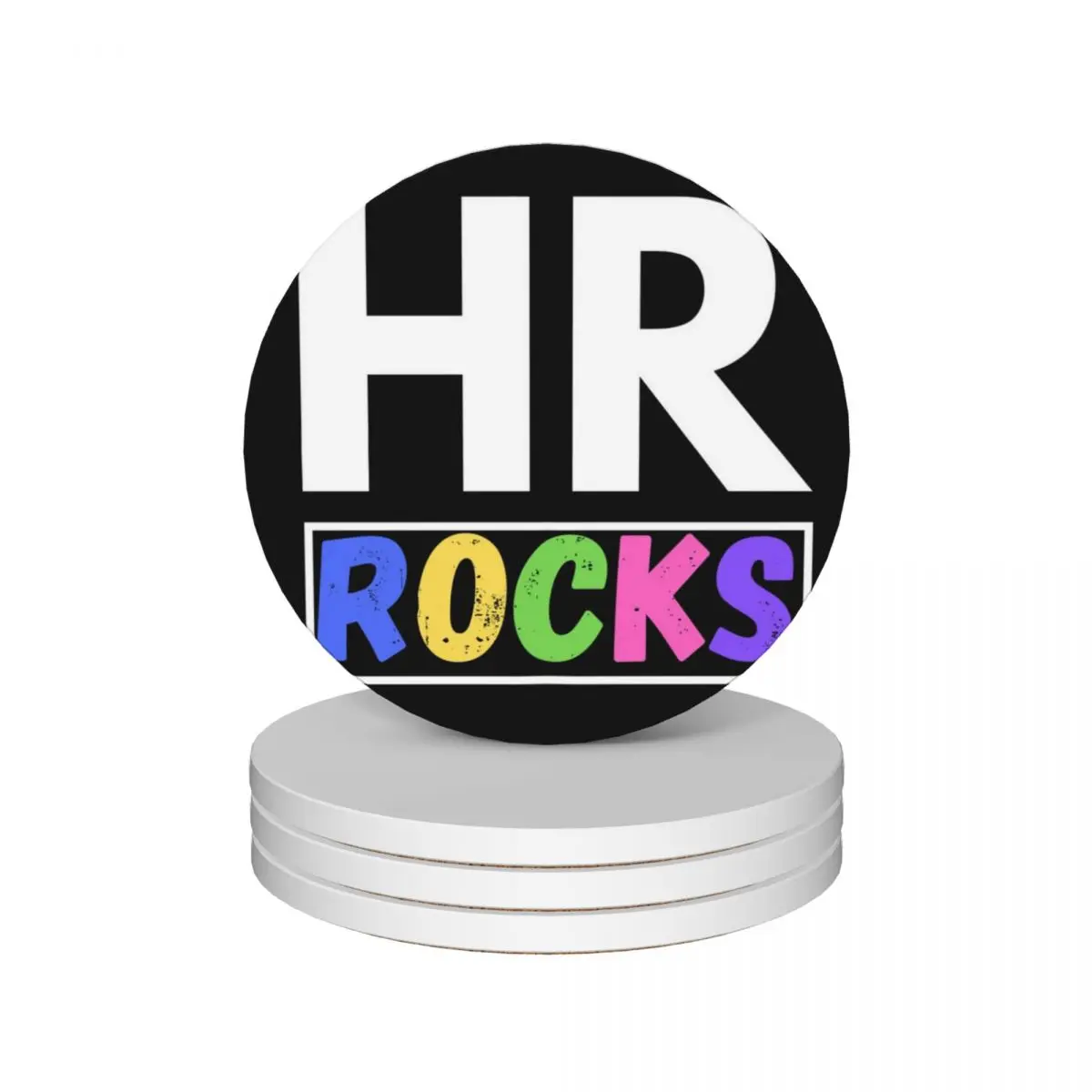 

HR Rocks Ceramic Coasters (Set of 4) pot household utensils kitchen personalize Coasters