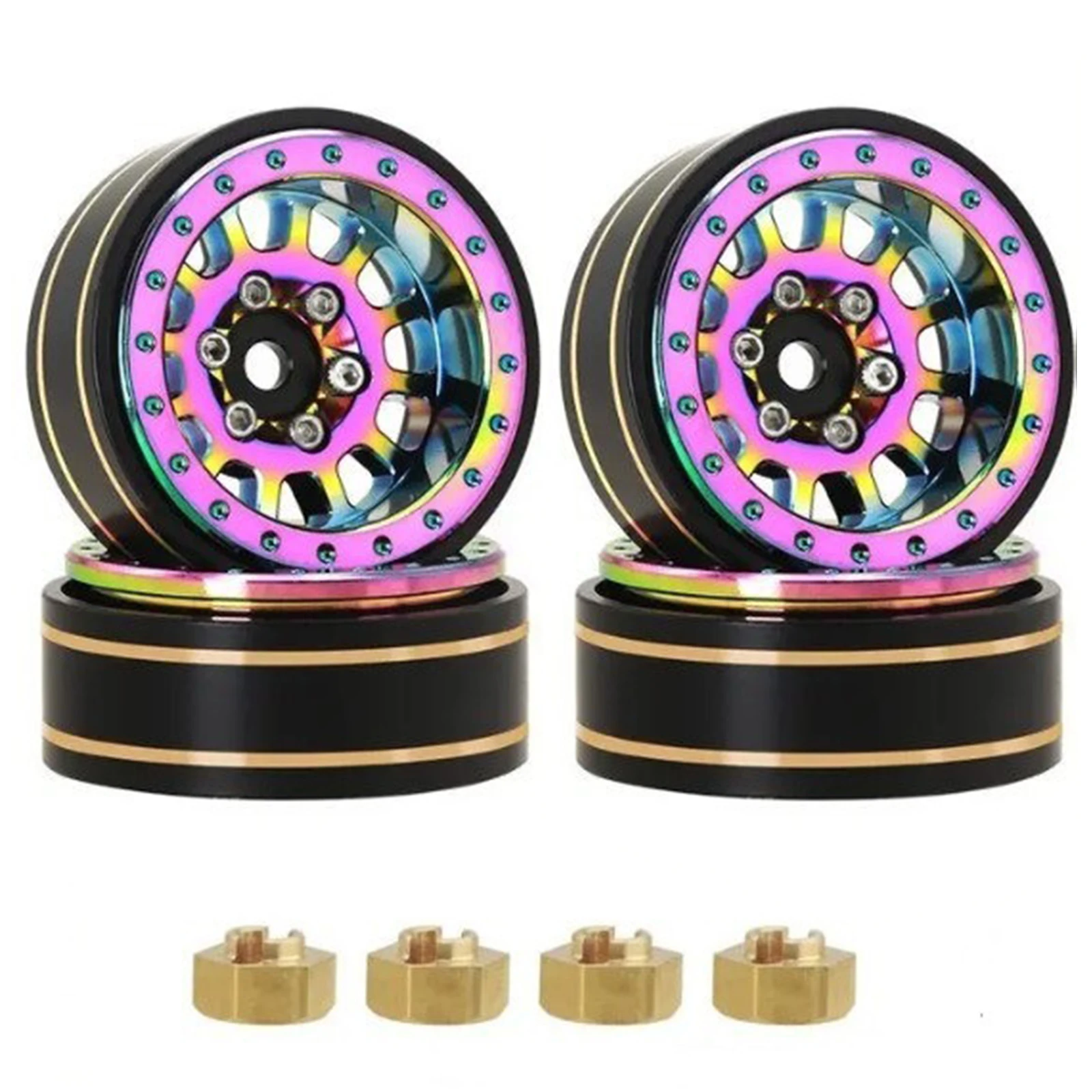 

Colourful Deep Dish 1.0" Brass Beadlock Wheel Rim for RC Axial SCX24 TRX4M FCX24 RC crawler upgrade parts DIY accessories