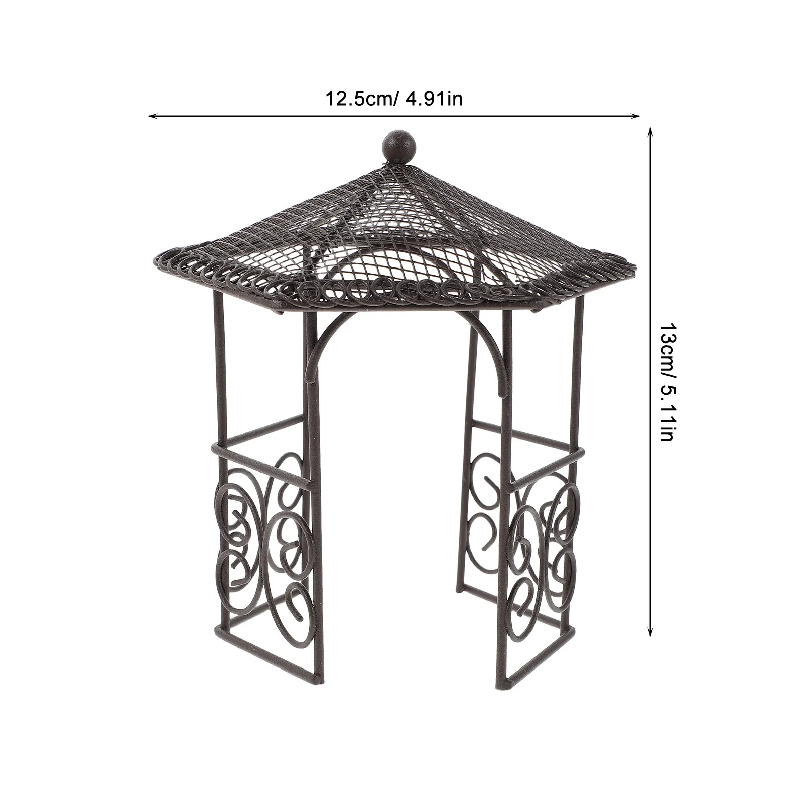 4Pcs Miniature Iron Pavilion Elegant Design Compact Size Micro Landscape Fairy Garden Miniature Furniture Mini Iron Pavilion Toy