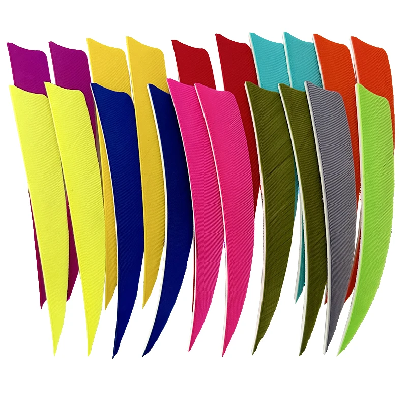 

5Inch Archery 100Pack Arrow Fletching Feathers Shield Cut RW Turkey Feather Fletches Vanes for Hunting Target Shooting