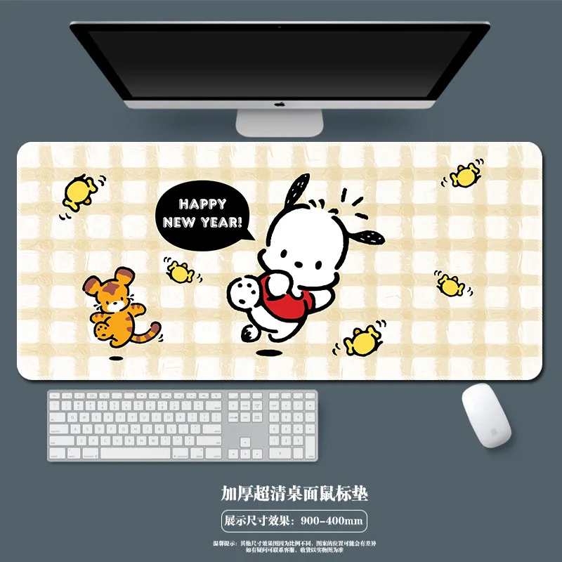 Pochacco Kitty Anime Pad Mouse Mat Computer Gamer Accessories Mouse Keyboard Deskpad Waterproof