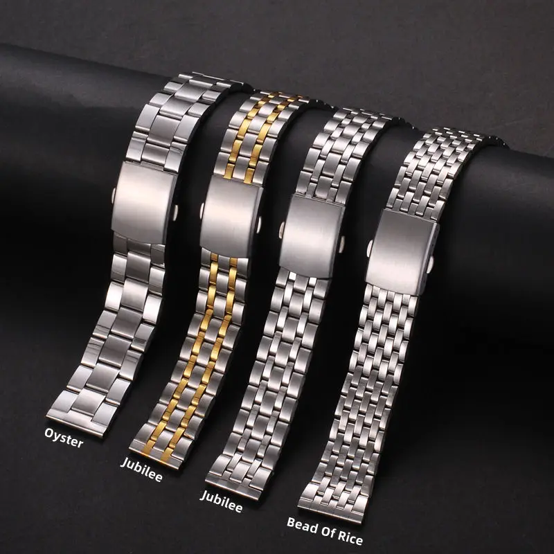 18mm 20mm 22mm 316L Stainless Steel Jubilee Watch Strap Bnad  Bracelet Fit  For Skx Rox Universary Watch