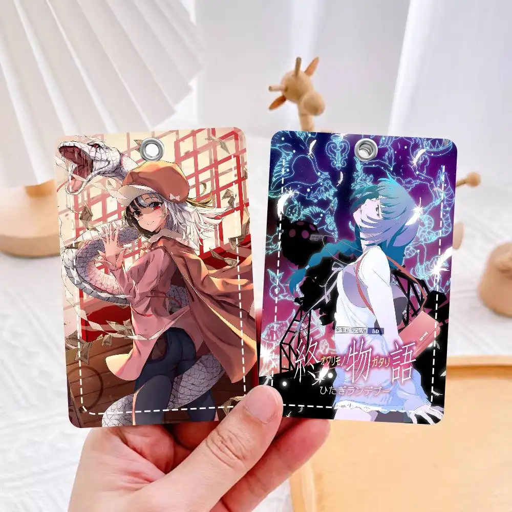 

Кожаный держатель для карт Monogatari Poster Classic Vintage, универсальный компактный кошелек-брелок для всех небольших карт