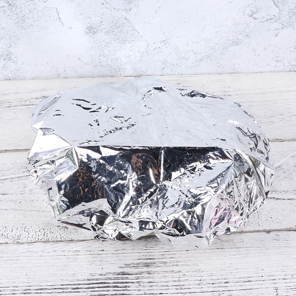 

10Pcs Silver Aluminum Foil Hair Caps - Heat Insulation Styling Caps,Elastic Coloring Tools for Home Salon, Hair Dyeing Accessory