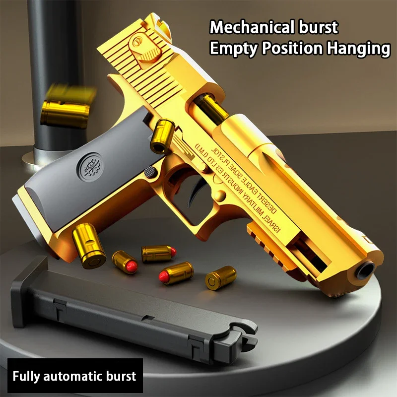 Desert Eagle Pistola catapulta Pistola giocattolo Gioco all'aperto, Pistola giocattolo che riduce lo stress, Lanciatore di proiettili morbidi continuo USP sospeso vuoto