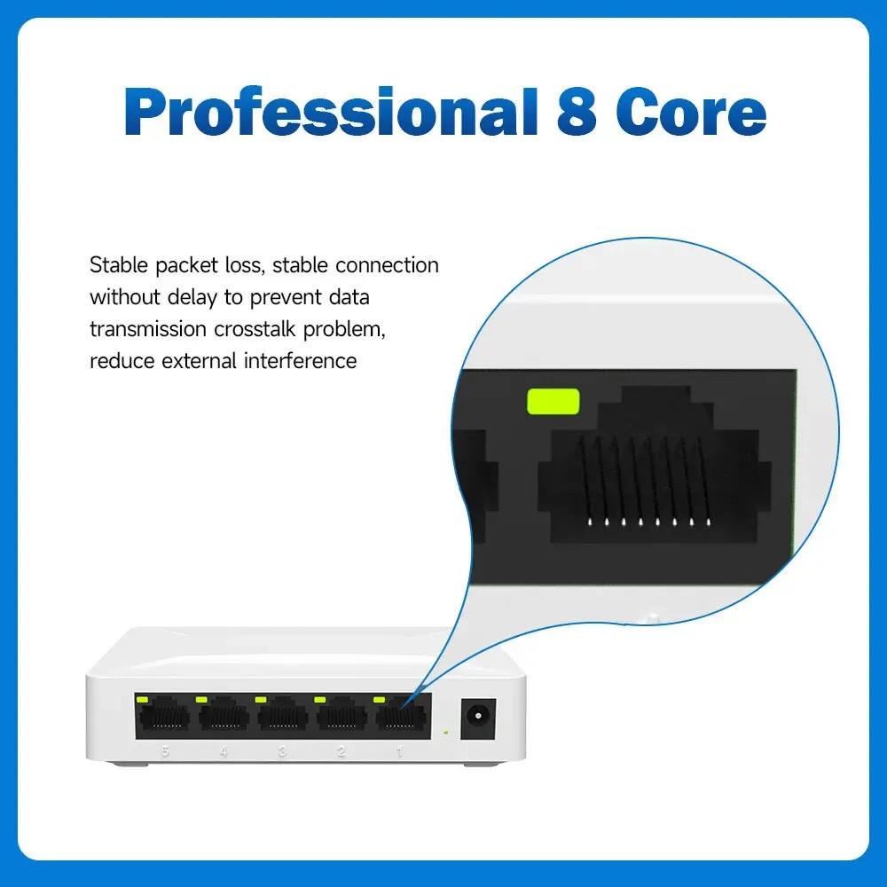 PIX-LINK GS05 Network Switch 5 Port 10/100/1000Mbps Gigabit Network Ethernet Switch Adapter Fast RJ45 Ethernet Switcher LAN Hub