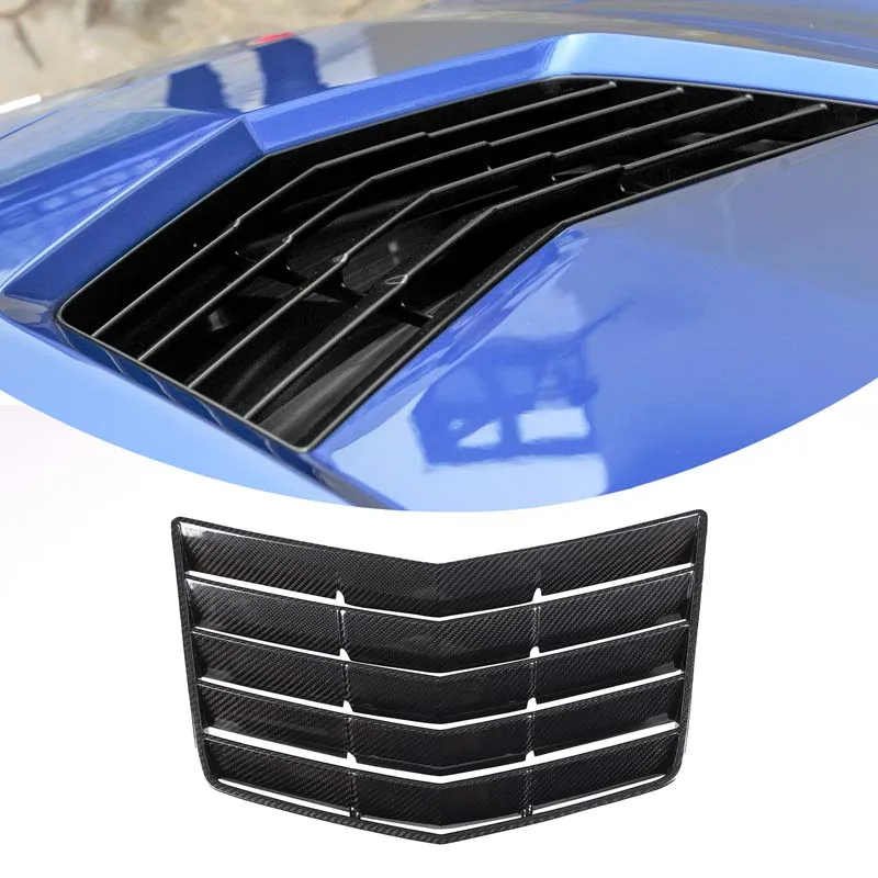 

For Corvette C7 2014-2019 Car Front Hood air Outlet Frame (Not Applicable For Z06 and ZR1) True Carbon Fiber Car Accessories