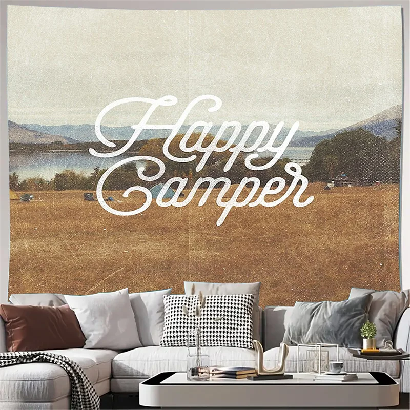 Bohemian Tapestry Wall Hanging Nature Landscape Decor Aesthetic Room Divider Tribal Pattern Vintage Home Textile Artistic Wall A