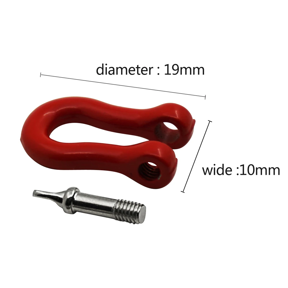 YEAHRUN Metal Bumper Trailer Hooks Rescue Tow U Shackles for 1/10 RC Crawler Car Axial SCX10 D90 Decoration Parts