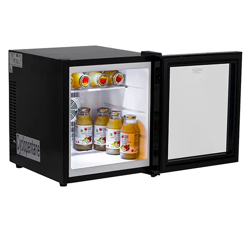 Thermoelektrischer Kühlschrank mit 28 l Fassungsvermögen, schwarzes Glas, Kühlbereich 5-18 °C ℃ LED, 49x43x51cm, Nettogewicht 12,74kg