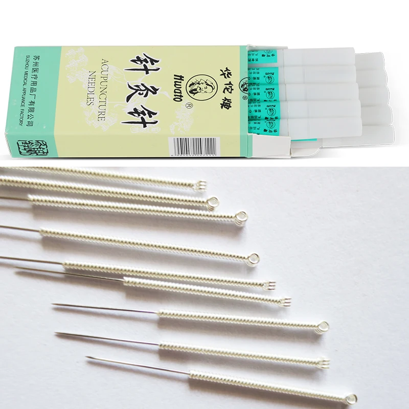 0.35mm 20pcs / 15pcs  5 Mixture size huatuo acupuncture needles silver needle Sterilization reusable with Plastic Pipe Pack