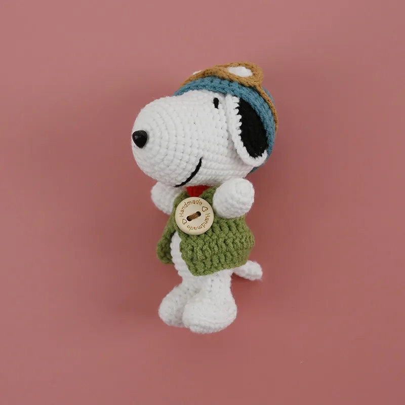 Leuke hond handgemaakte geweven breigaren sleutelhanger wollen draad haak weven gehaakte pop decoratie creatief verjaardagscadeau