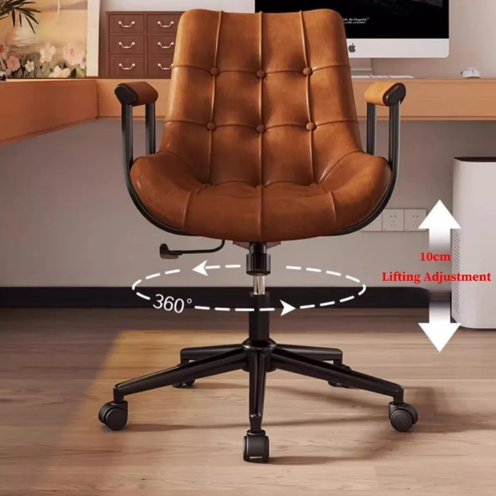 Ergonomic Office Chair Leather Swivel Executive Chair Adjustable Executive Desk with Wheels and Arms Computer  office furniture