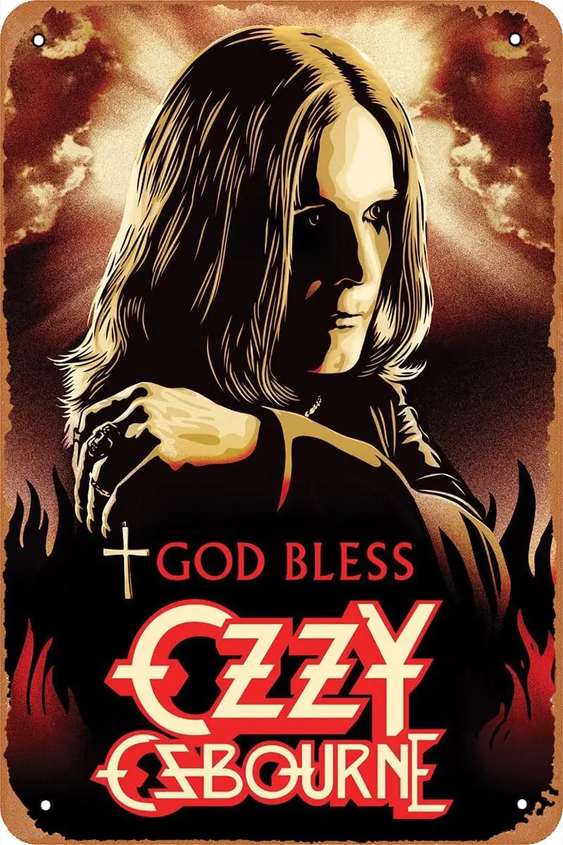 علامة معدنية ذات مظهر عتيق Ozzy Osbourne موسيقى الروك ملصق للمقهى بار رجل الكهف مكتب ديكور جدران المنزل هدية علامة القصدير الرجعية