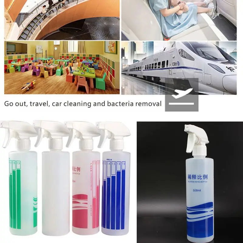 زجاجة رذاذ 500 مللي مع نسبة التخفيف فوهة قابلة للتعديل مانعة للتسرب