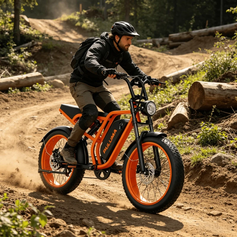 Vélo électrique PULUMA SU8 1200W de puissance maximale pour adultes, surclassez les collines et les sentiers accidentés avec facilité, batterie amovible 52V 20Ah longue portée, pneus tout-terrain 20×4, suspension de fourche avant, vitesse maximale 48 km/h, vélo électrique tout-terrain pour adultes.