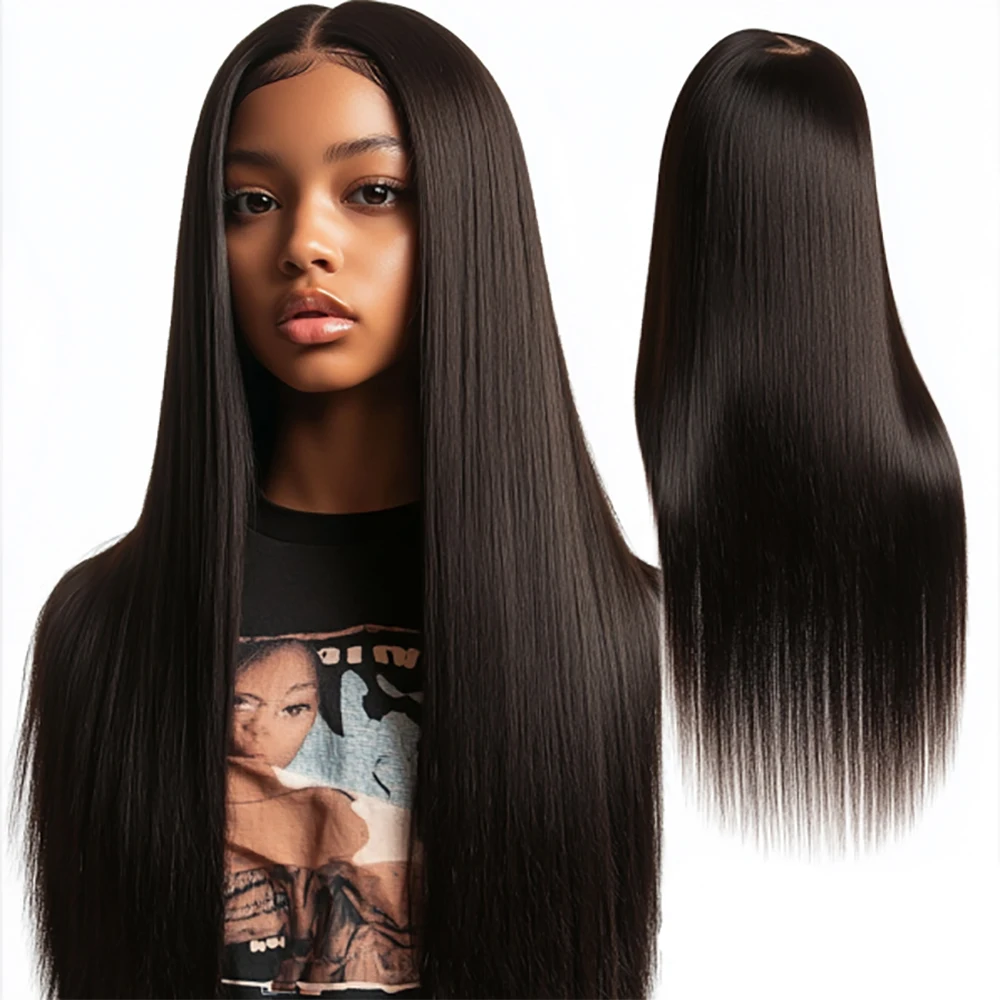 250 Density 13x4 13x6 HD Transparent Bone Straight 30 40 Inches Lace Front Human Hair Wigs Brazilian Frontal Wigs For Women