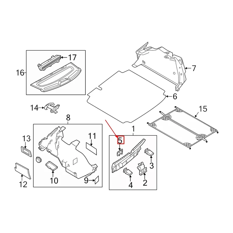 

Car Trunk Latch Access Cover Trim Cap 5C6858183 For VW Jetta 2011-2018 Car Accessories