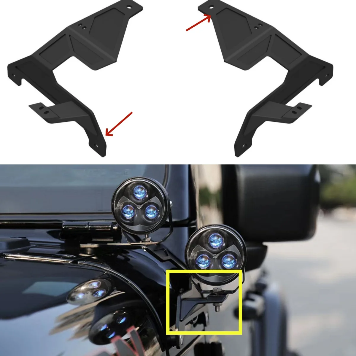 JL JTSpotlight Bar and Spotlight 620x2,21-200x1，9#+1#wire，bracket Aluminum Alloy for jeep JL wrangler 2018+ JT2020+