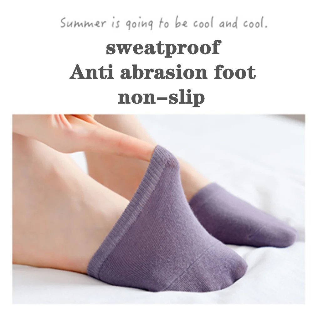 High Heels Socks Insole Forefoot Pain-proof Thick Half Palm Pad Invisible Half Socks Boat Summer Solid Color Candy Cotton Socks