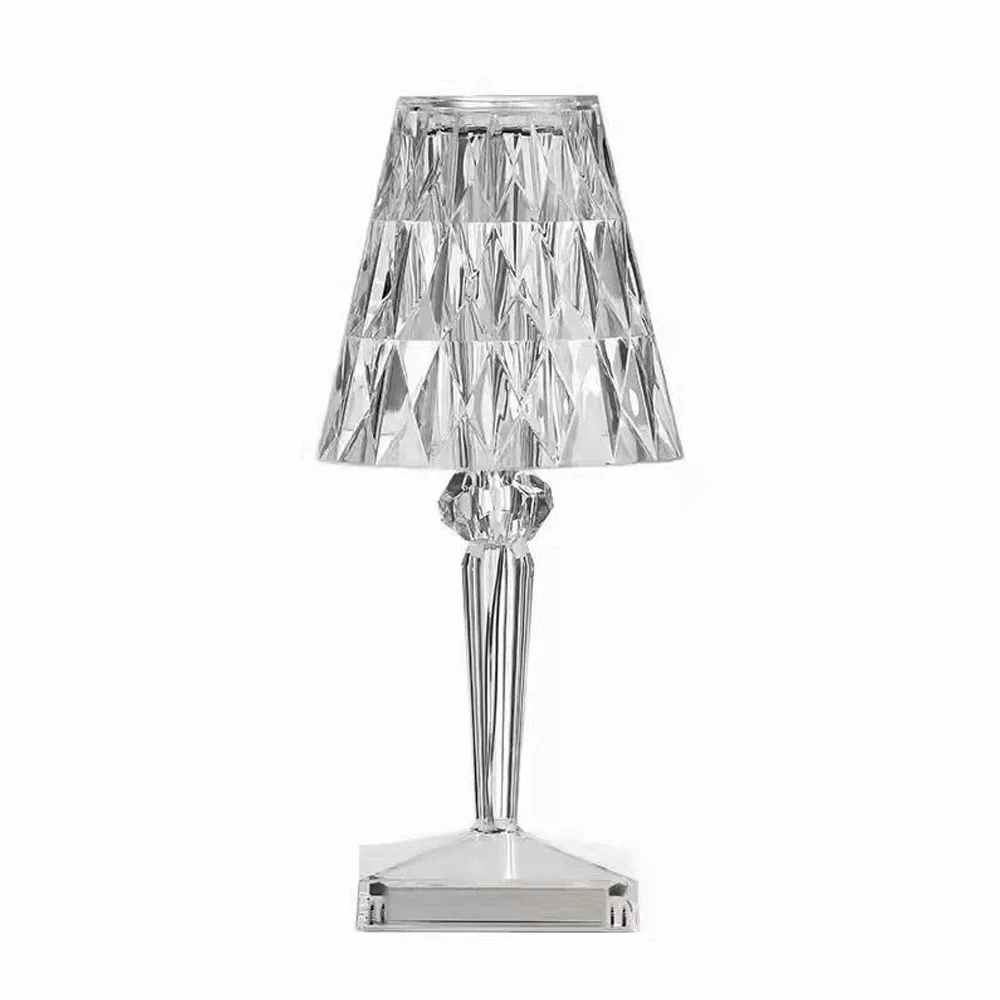 Lampe de table créative en cristal diamant USB, veilleuses tactiles rechargeables, lumière ambiante, éclairage de chevet, chambre à coucher, maison