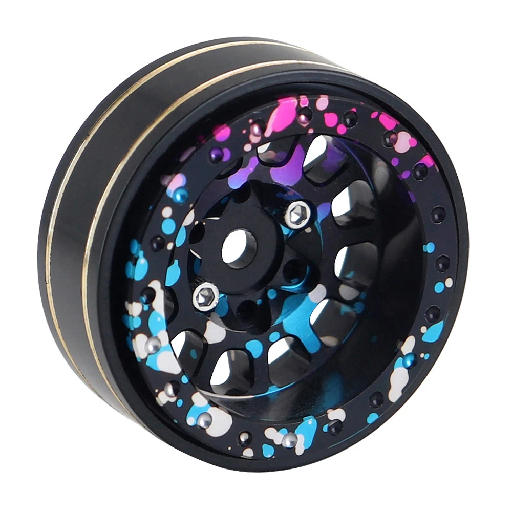 4 шт., 1,0 дюйма, 26 г, цветной алюминиевый латунный обод с бусинами для радиоуправляемого автомобиля 1/18 1/24 RC Axial SCX24 TRAXXAS TRX4M FMS FCX24