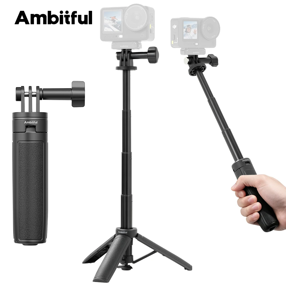 Ambitful GQ03 Perche à selfie/trépied miniature pour DJI Action 6/5 Pro/4/Nano GoPro 360 °   Caméras compatibles avec les caméras d'action