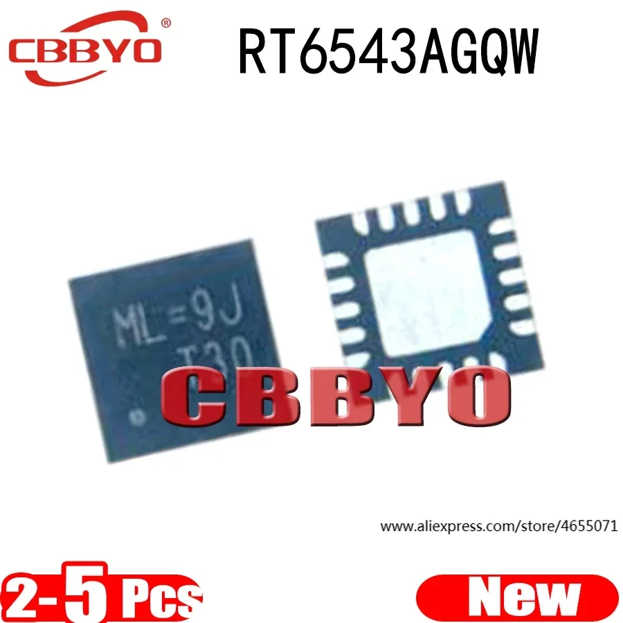 (2-5piece)100% New RT6543AGQW RT6543A ML=4L ML= QFN-20 Chipset