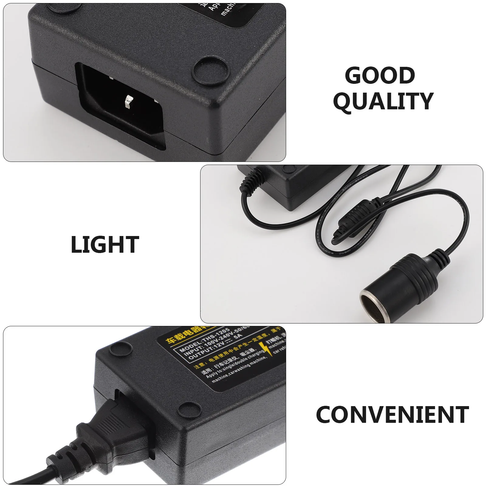

1Pcs 220V 12V Power Converter Vehicle Adapter High Class Material Long Service Life Practical 220V 12V Power Converter
