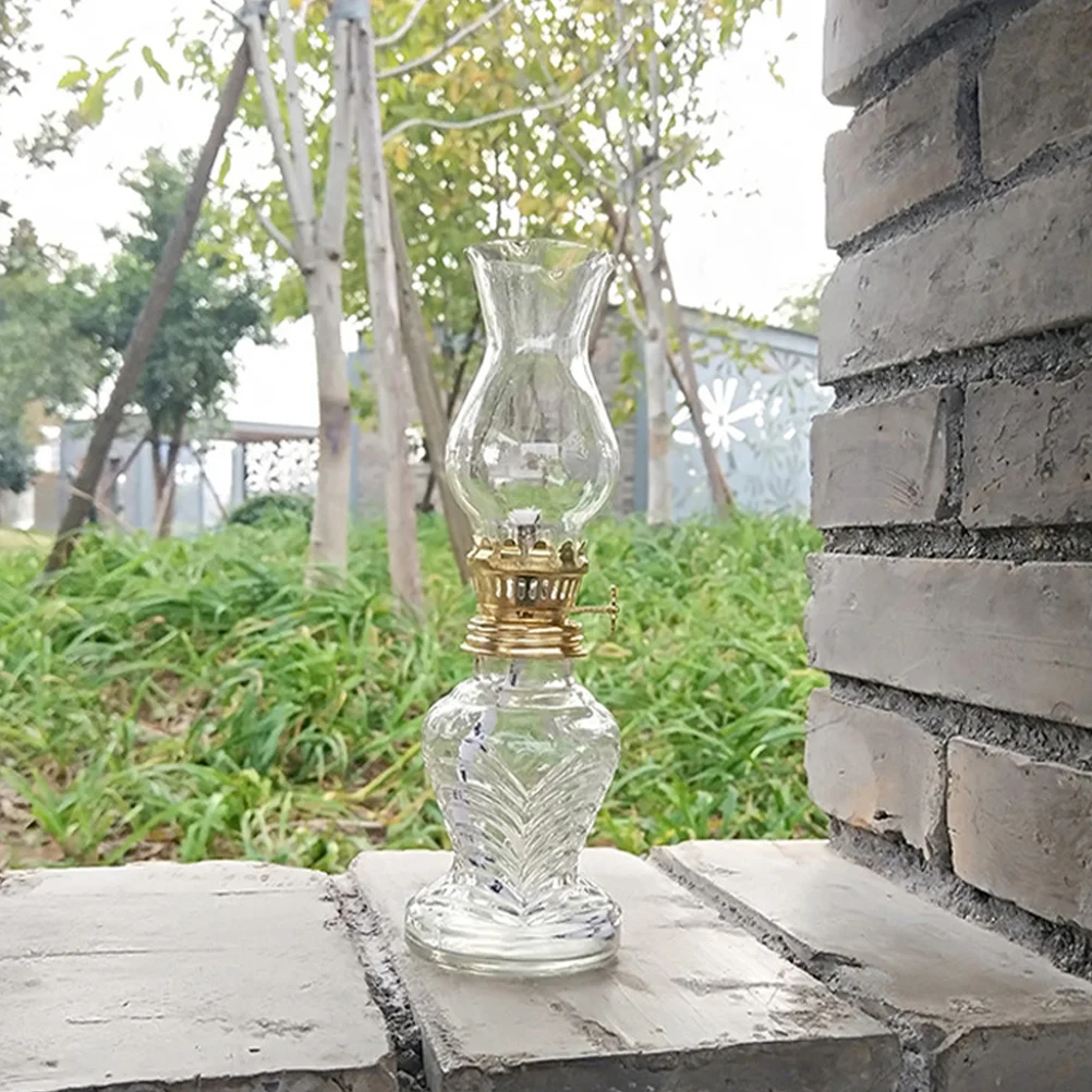 Outdoor Kerosene Lamp Light Covers Lanterns Oil Vintage Glass Clear Worship Lamps for Indoor Use