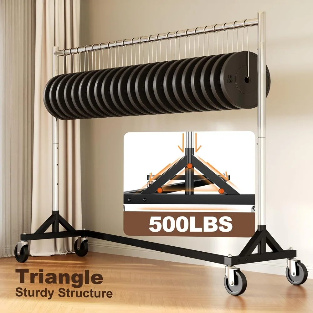 Commercial Z Base Garment Rack Hold 500LBS Heavy Duty Clothing Rack Adjustable Rolling Clothes Rack for Hanging Clothes