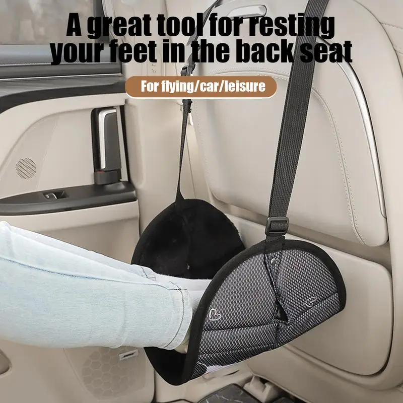 Car Foot Hammock for Kids Back Seat Hammock Foot Rest Adjustable Airplane Foot Rest Car Reat Seat Foot Hammock Cartoon Foot