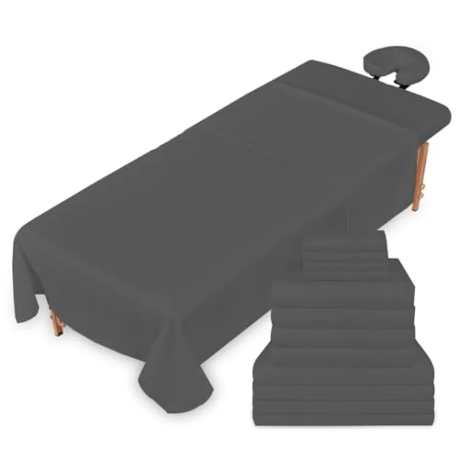 

Massage Table Sheets Set 3 Pcs 4 Set, Microfiber Spa Bed Sheets, Cotton-Feel Massage Bed Cover, Wrinkle and Oil Resistant, Soft