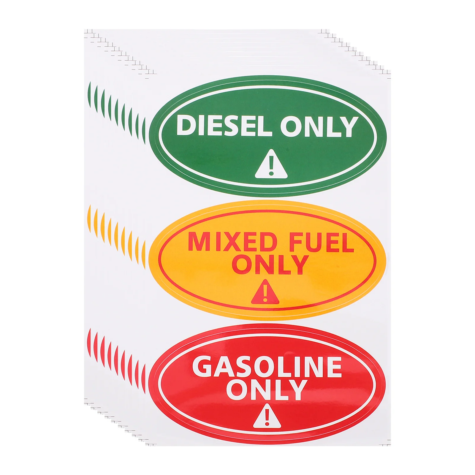 

30pcs Car Fuel Label Stickers Only Warning Decals Mixed Fuel Instructional Labels For Gas Cans Copper Material