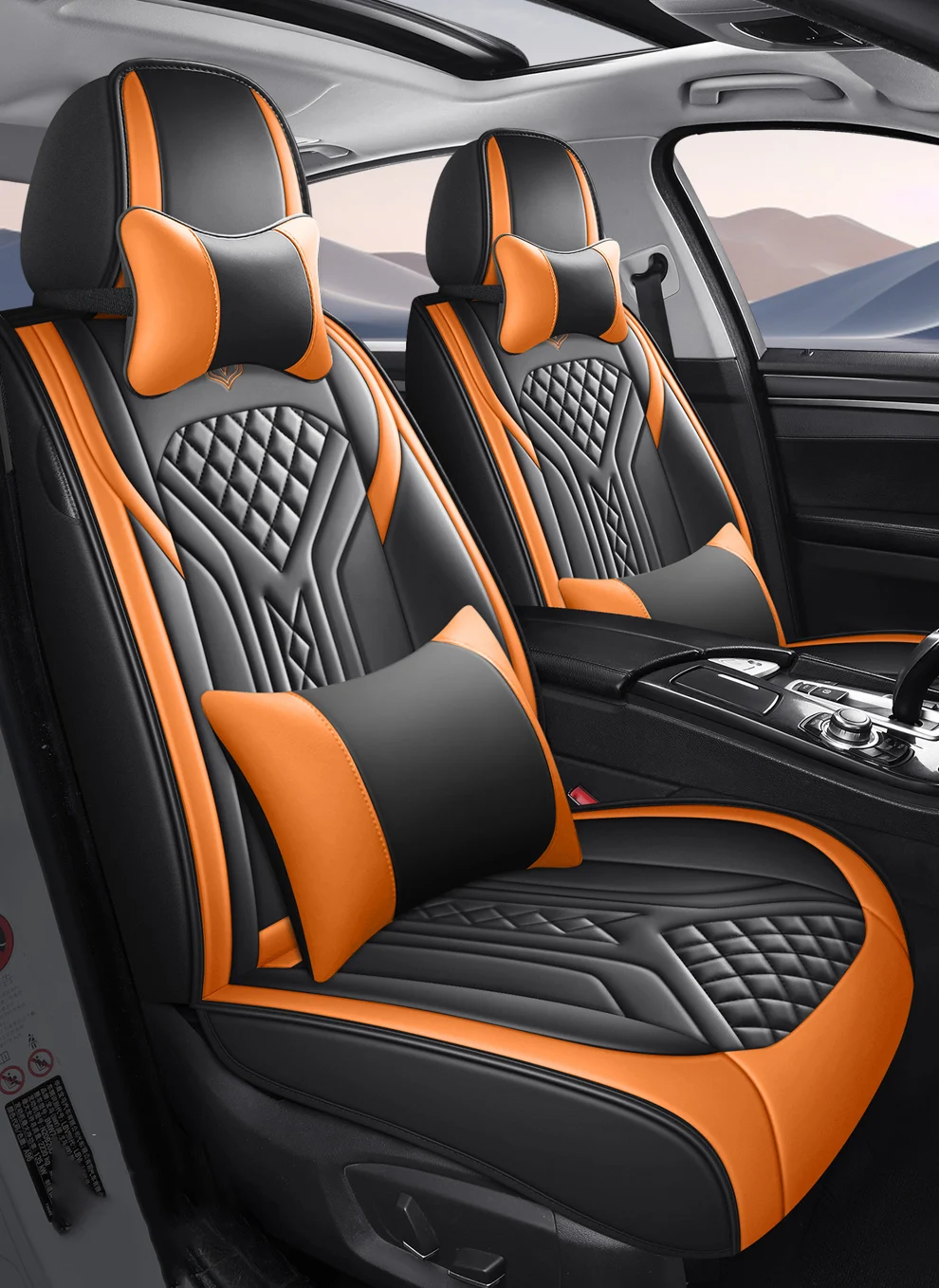 Auto-Sitzbezüge Komplettset aus Nappaleder Universell Passend für BMW G21, Lexus NX350h, Mini Cooper F66, Nissan Rogue T33 Auto-Zubehör – Detail 1