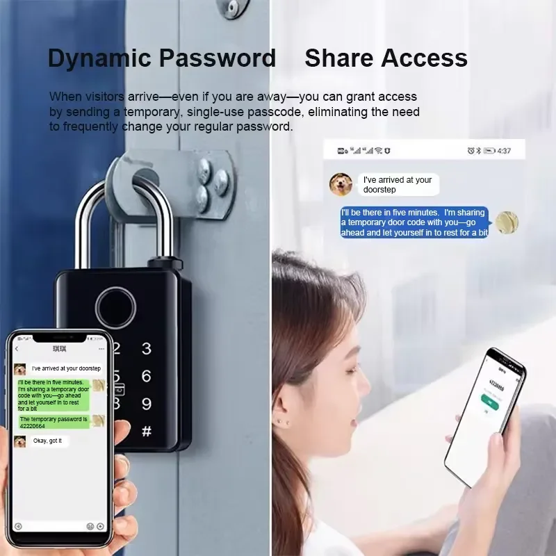 Zinc alloy combination password electronic RFID code digital outdoor waterproof door lock touch smart fingerprint padlock
