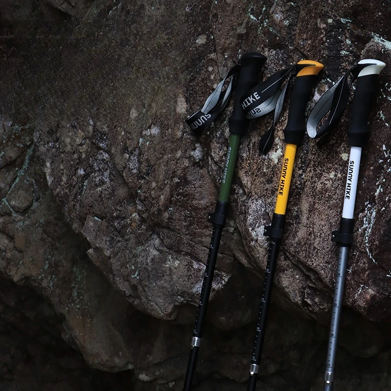 Aluminum Alloy Mountaineering Cane Five-section Hiking Folding Cane Professional Outdoor Mountaineering Equipment Ultra Light