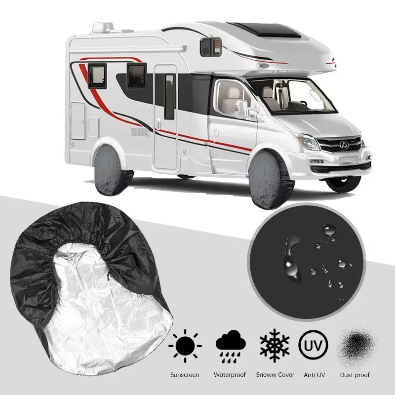 1/4PCS Universal Wheel Tire Covers Protection Waterproof outdoor Covers For RV Motorhome Camper Car Trailer UV Weather Resistant