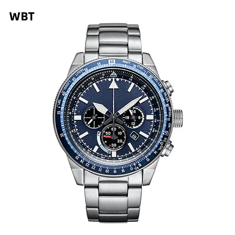 ​2025 New Men's Business Watch Quartz 6-Hand All Functions Leather Strap Waterproof Luminous Calendar​ Luxury Brand AAA+ Watch