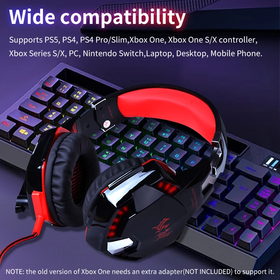 سماعات رأس سلكية للألعاب مع ميكروفون 3.5 ملم صوت محيطي PC سماعة ألعاب صوت ستيريو لأجهزة الكمبيوتر المحمول PS5 PS4 Mac