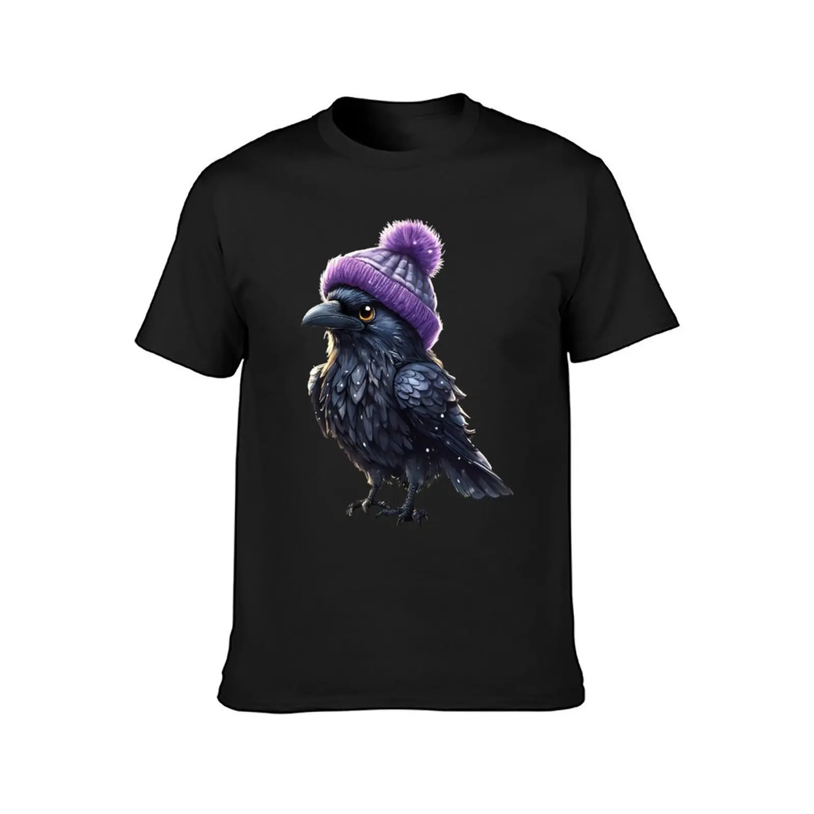 Baltimore Raven with Purple Hat T-Shirt summer clothes new edition blacks tops plain t shirts men