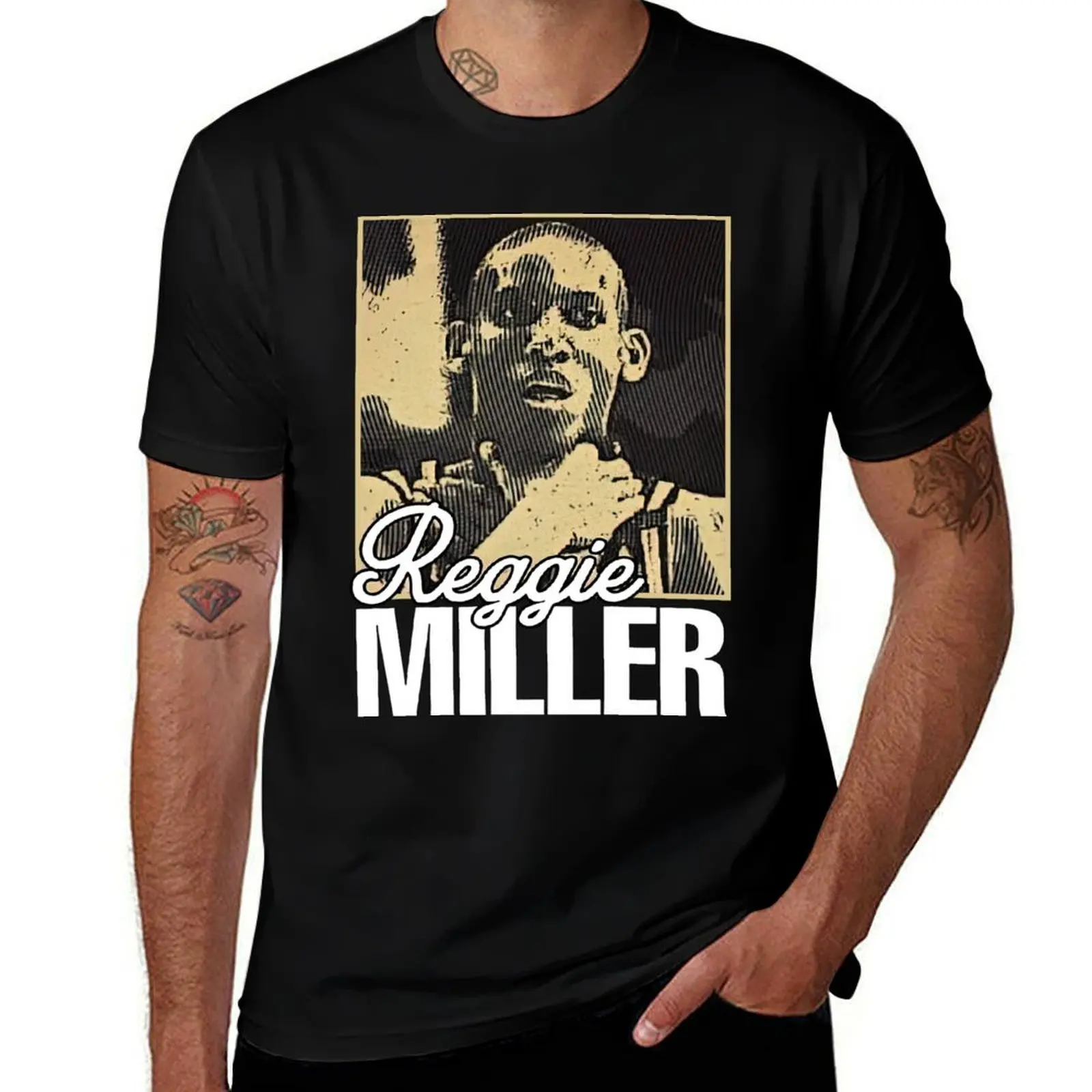 Reggie Miller An American Basketball T-Shirt Basic Solid Color Casual Tee Shirt T-Shirt