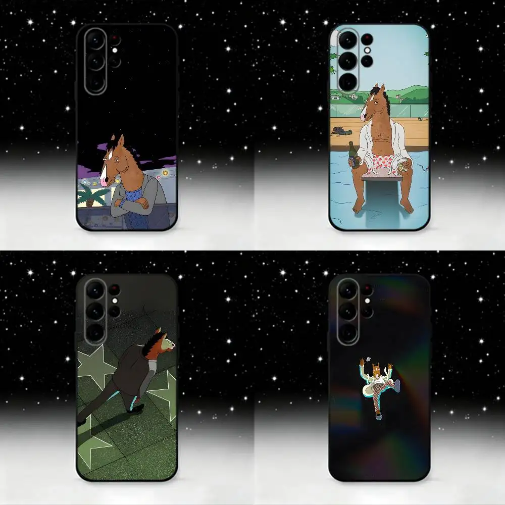 

Funny B-Bojack H-Horseman Phone Case For Samsung S25,S24 Ultra,S20,S30 plus,S22 plus,S23,S30 Ultra 5G Silicone Black Shell