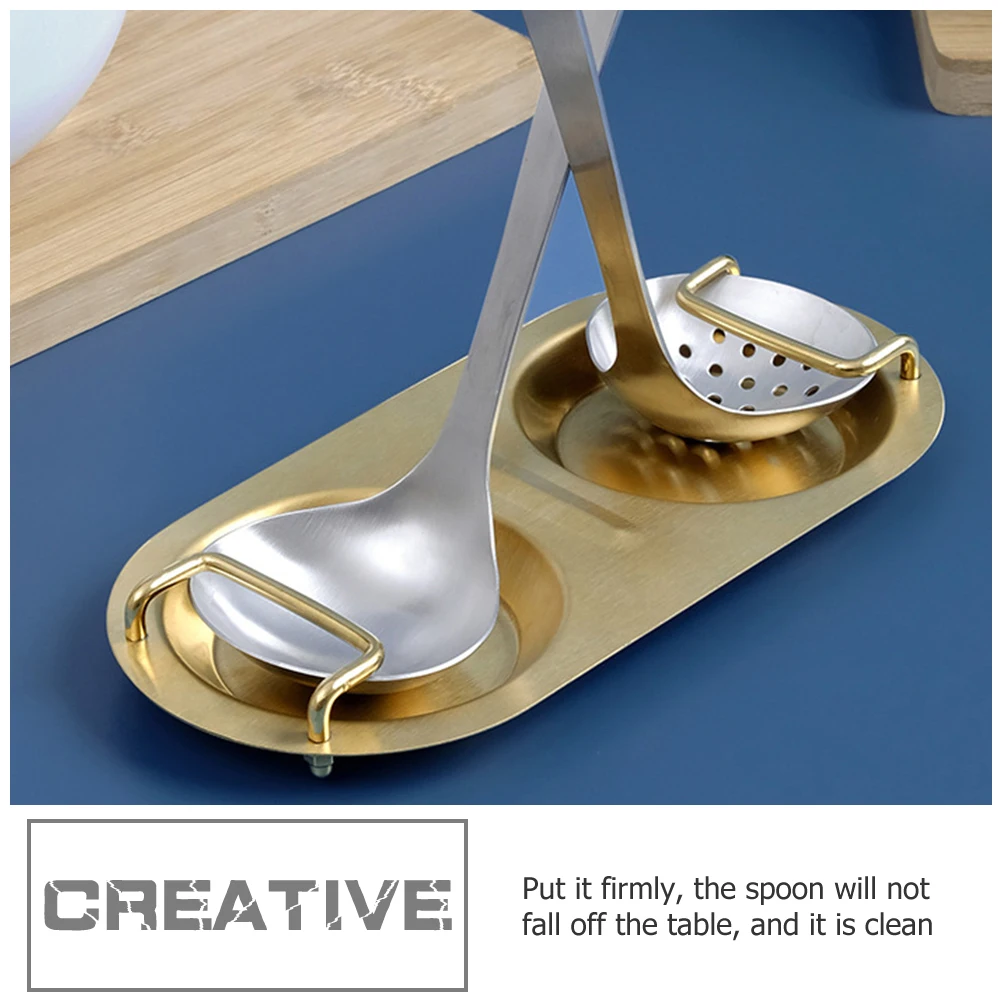 

Spoon Rest Holder Rack for Kitchen Table Utensils Storage Colander Soup Spoon Healthy Stainless Steel Corrosion Resistant Space