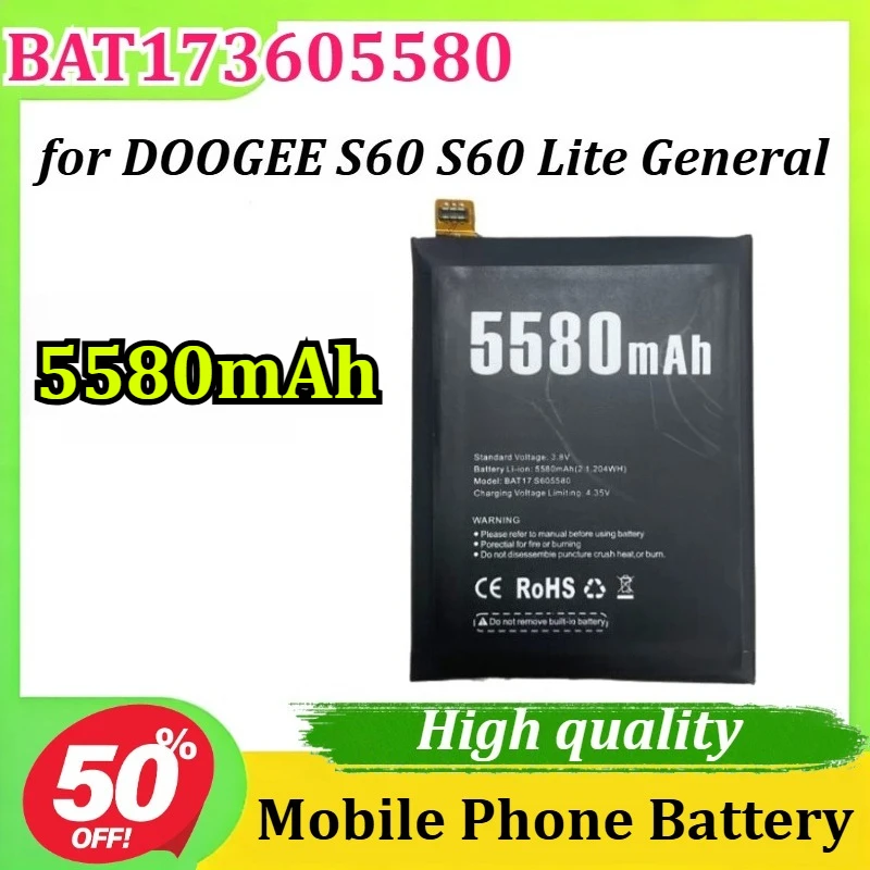 BAT173605580 5580mAh for DOOGEE S60 S60 Lite General Mobile Phone Battery