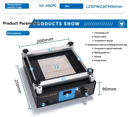 New BGA Repair Heating Table Hot Air Gun Disassembly Soldering Table Three in One Constant Temperature Preheating Table