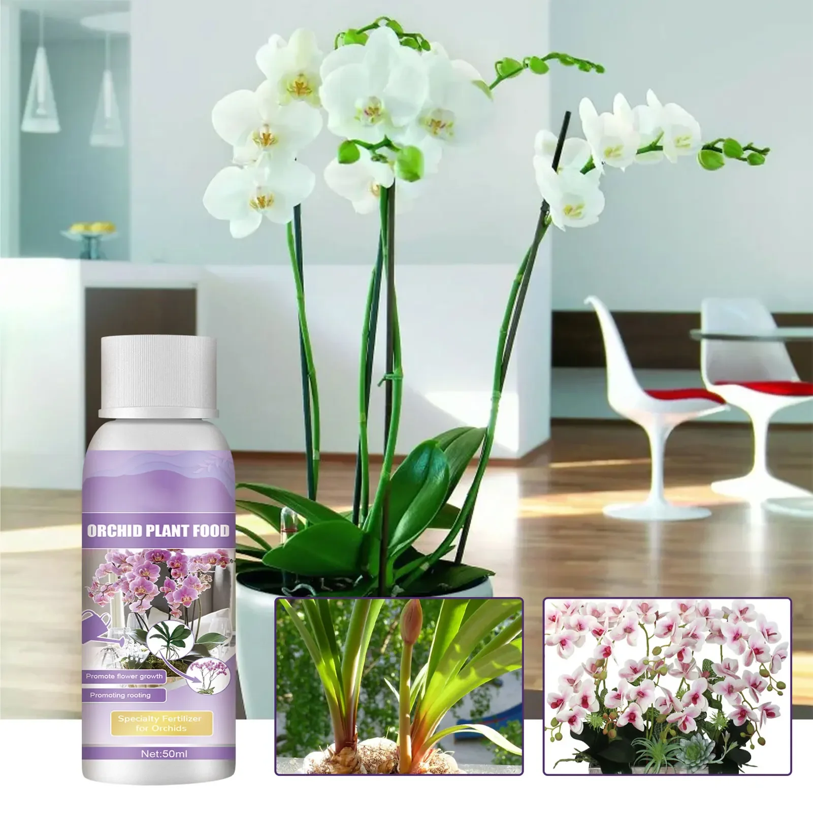 

50ml Rapid Rooting Orchid Flower Foliar Fertilizer Improve Growth Soil Ingredient Safety Nutrition Promote Flowers Fertilizer