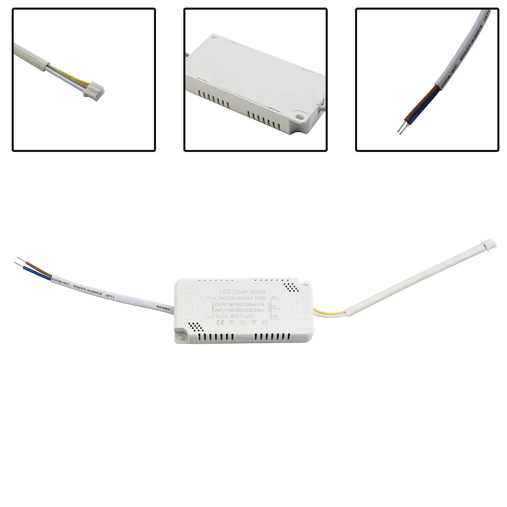 LED Driver 3color Adapter For LED Lighting Non-Isolating Transformer AC165-265V 8-24W 20-40W 30-50W 40-60W 50-70W LED Driver