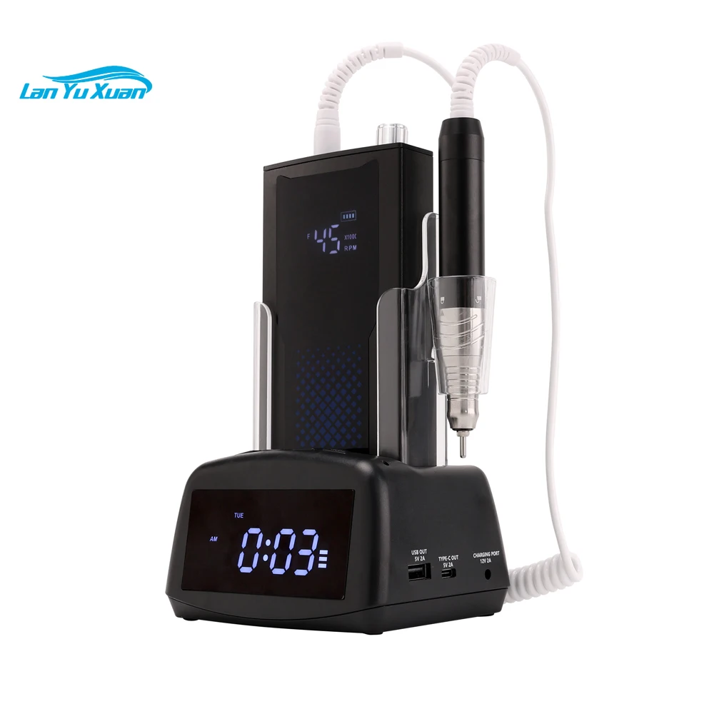 

85W Professional Cordless Portable Rechargeable Nail Art Electric Manicure Nail Drill File 45000rpm Brushless Motor
