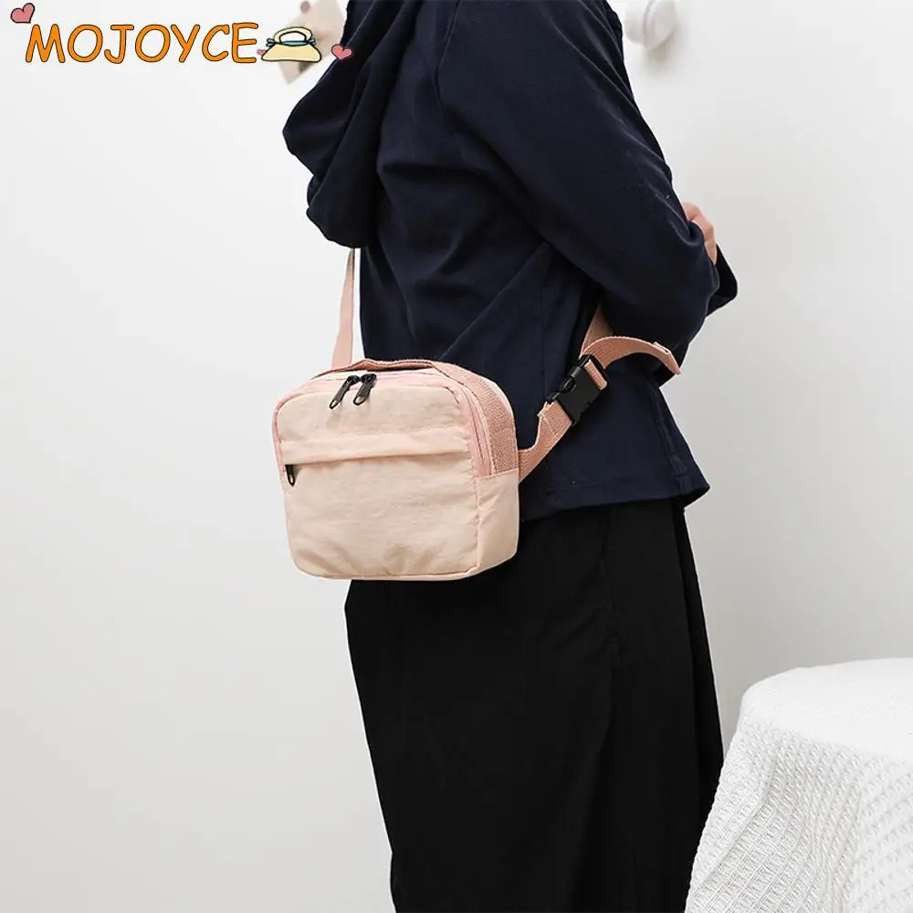 

Canvas Crossbody Bags Multifunctional Solid Color Waist Bag Candy Zipper Waterproof Knapsack Simple Shoulder Bag Causal Handbags